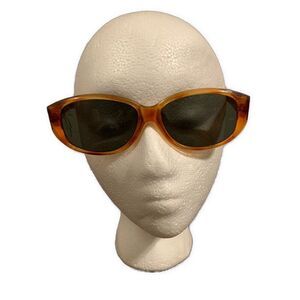 Hand Polished Vintage Womens Orange Brown Clear Long Sunglasses #49